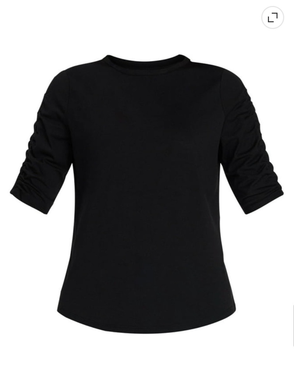 Time and Tru Women’s Ruched Elbow Sleeve Tee Black Size Medium - Picture 5 of 10